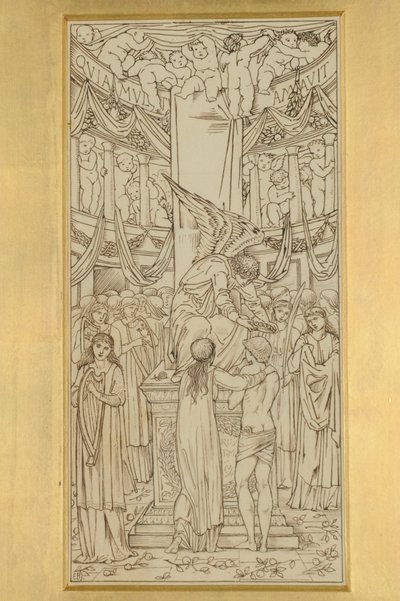 The Mystic Marriage, 1871-74 (bläck på papper) av Edward Burne Jones