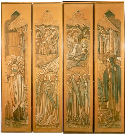 The Nativity, tecknade serier för det målade glasfönstret på St. Deiniol, Hawarden, 1897 av Edward Burne Jones