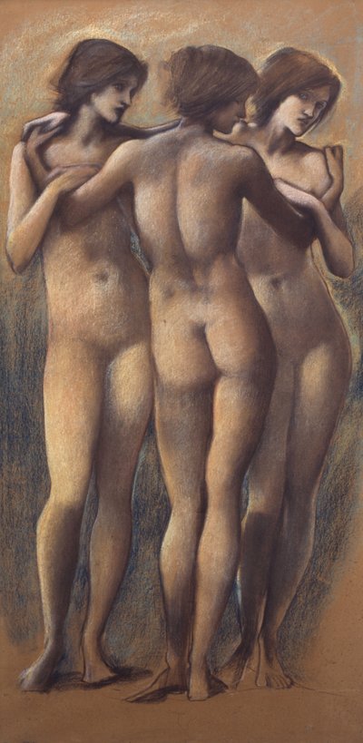 The Three Graces, c.1885 (krita på papper) av Edward Burne Jones