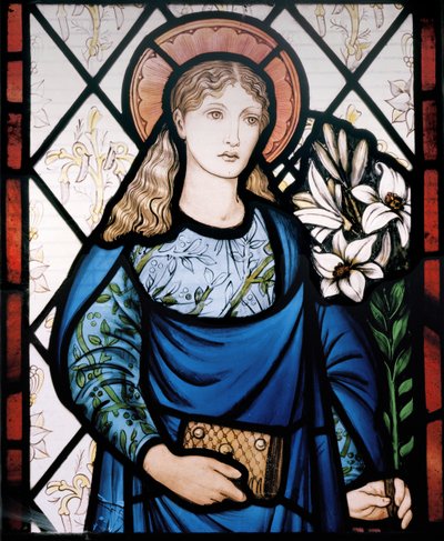 Jungfru Maria, 1882 (målat glas) av Edward Burne Jones