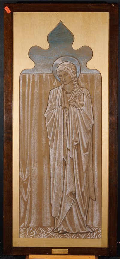 Jungfru Maria: tecknad serie för ett målat glasfönster i Ashton-under-Lyne, ca 1892 av Edward Burne Jones