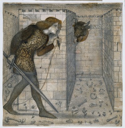 Theseus och Minotauren i labyrinten av Edward Burne Jones