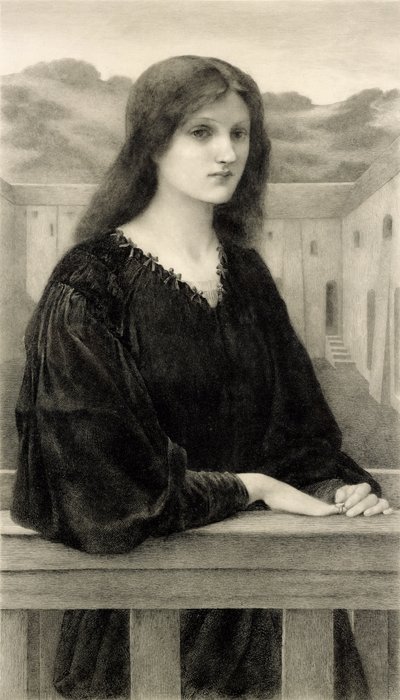 Vespertina Quies, graverad av Emile Boilvin (1845-99) pub. av Arthur Tooth & Sons, 1897 av Edward Coley after Burne Jones