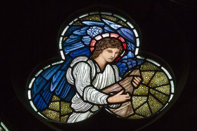 Wilden, All Saints, Morris & Co., Edward Burne-Jones, John Henry Dearle (1859-1932), Angels with Dulcimer, Angel Musicians, 1902-1914, Louisa, Alfred, The Baldwins, Premiärminister, Methodist, Worceste av Edward Coley and Dearle Burne Jones