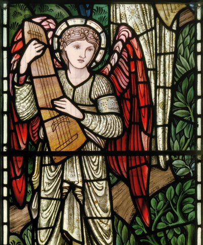 Wilden, All Saints, Morris & Co., Edward Burne-Jones, John Henry Dearle (1859-1932), Angels Of Paradise, Angel Musicians, detalj, 1902-1914, Louisa, Alfred, The Baldwins, Premiärminister, Methodist, Wo av Edward Coley and Dearle Burne Jones
