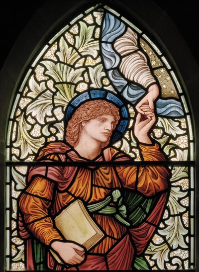 Wilden, All Saints, Morris & Co., Edward Burne-Jones, John Henry Dearle (1859-1932), Enoch, detalj, 1902-1914, Louisa, Alfred, The Baldwins, premiärminister, metodist, Worcestershire, Arts & Crafts, R av Edward Coley and Dearle Burne Jones