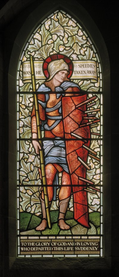 Wilden, All Saints, Morris & Co., Edward Burne-Jones, John Henry Dearle (1859-1932), Fortitude, 1902-1914, Louisa, Alfred, The Baldwins, premiärminister, metodist, Worcestershire, Arts & Crafts, Rudya av Edward Coley and Dearle Burne Jones