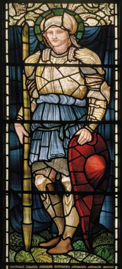 Wilden, All Saints, Morris & Co., Edward Burne-Jones, John Henry Dearle (1859-1932), St George, Courage, 1902-1914, Louisa, Alfred, The Baldwins, premiärminister, metodist, Worcestershire, Arts & Craf av Edward Coley and Dearle Burne Jones