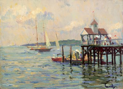 Brygga på sjön av Edward Cucuel
