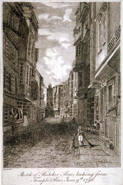 Butcher Row, Westminster, London, 1796. av Edward Dayes