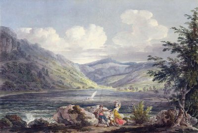 Haweswater, Westmoreland, ca 1795 (wc över grafit på vävt papper) av Edward Dayes