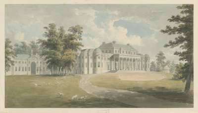 Shugborough Hall: akvarellmålning och [?sent 1700-tal] av Edward Dayes