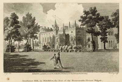 Strawberry Hill, Twickenham, London, säte för den ärade Horace Walpole av Edward Dayes