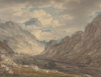 Honister-passet från Gatesgarth Farm, Gatesgarthdale, Lake District, 1789-1804. av Edward Dayes