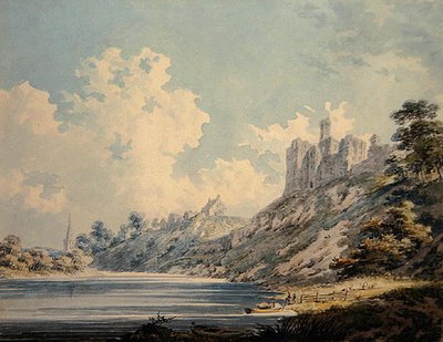 Warkworth Castle (akvarell på papper) av Edward Dayes