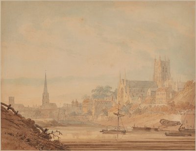 Worcester från floden Severn av Edward Dayes