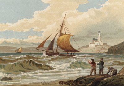 Fiskebåtar återvänder, Mumbles fyr av Edward Duncan