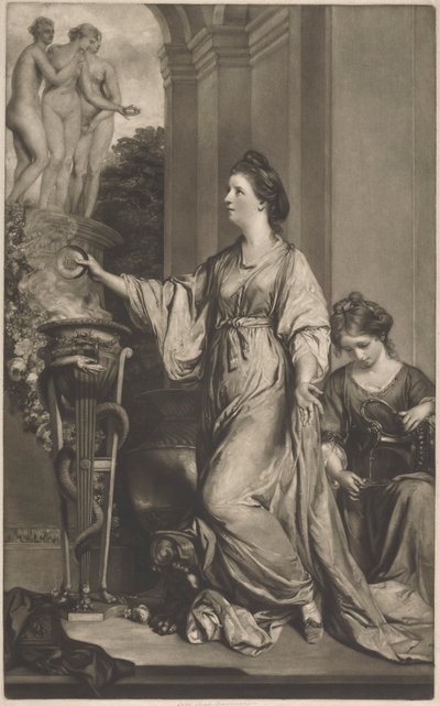 Lady Sarah Bunbury offrar till nåderna av Edward Fisher