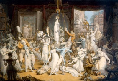 En elegant anläggning för unga damer (akvarell på papper) av Edward Francis Burney