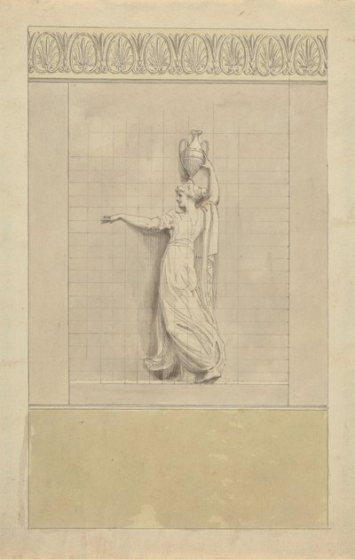 Kvinnlig figur som bär vattenkanna på huvudet av Edward Francis Burney