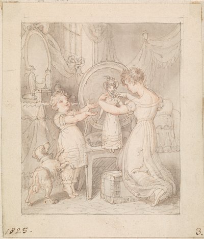 Illustration för- The New Doll: Untitled av Edward Francis Burney