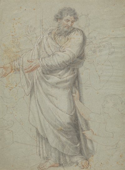 Studie för figuren av St. Paul av Edward Francis Burney