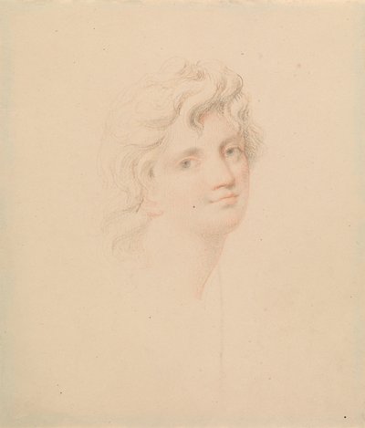 Studie av kvinnligt huvud av Edward Francis Burney