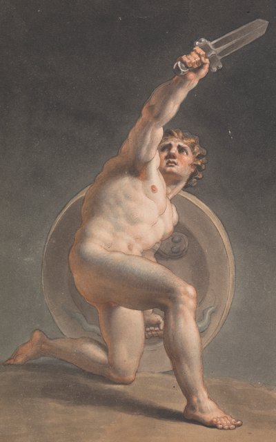 Studie av en manlig naken av Edward Francis Burney