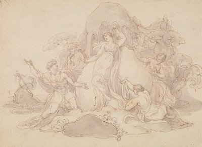 Telemachus och mentor landar på ön Calypso av Edward Francis Burney