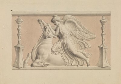 Bevingad figur som dödar en tjur av Edward Francis Burney