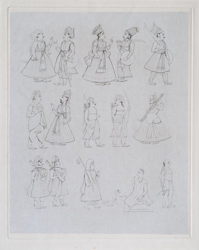 Figurer som visar olika yrken (gravyr) av Edward Francis Finden