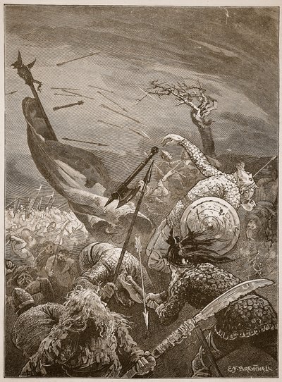 Death of Harold at the Battle of Hastings, illustration från "Cassell