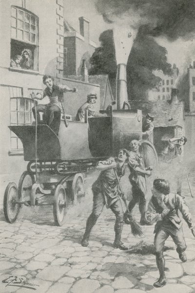 Gurney och hans underbara motor (litografi) av Edward Frederick Skinner