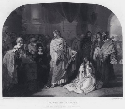 "Gå och synd inte mer" (gravyr) av Edward Henry (after) Corbould