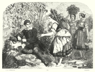 Lord Byrons barn Harold, Canto III, Strof 55 (gravyr) av Edward Henry (after) Corbould