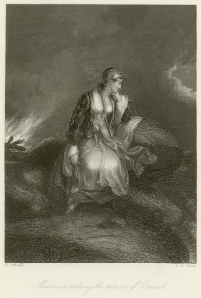 Medora bevakar Conrads återkomst av Edward Henry Corbould
