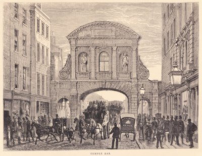 Temple Bar i Fleet Street, ca 1870 av Edward Henry Fahey