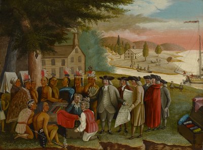 Penns fördrag med indianerna, ca 1830-40 (olja på duk) av Edward Hicks
