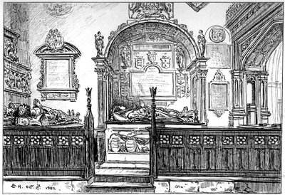 Bänken vid Clopton Church, Stratford-upon-Avon, Warwickshire, 1885. av Edward Hull