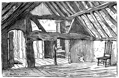 Den övre berättelsen om Shakespeares födelseplats, Stratford-upon-Avon, 1885. av Edward Hull
