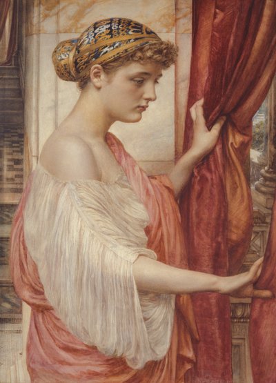 Vid fönstret, 1884 (wc på papper) av Edward John Poynter