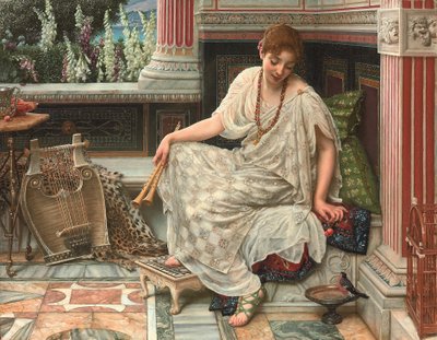 Chloe. Dulcis docta modos et citharae sciens (olja på duk) av Edward John Poynter
