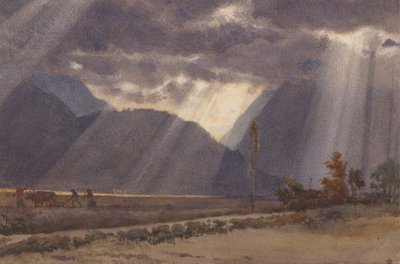 Landskap nära Argeles - Gazost vid foten av Pyrenéerna av Edward John Poynter