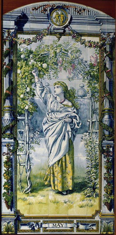 maj, från en serie kakelpaneler för det holländska köket, 1867-8 av Edward John Poynter