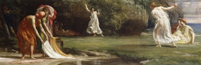 Nausicaa och hennes jungfrur spelar på bal, 1875 av Edward John Poynter