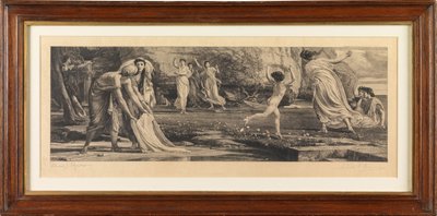 Nausicaa och hennes pigor (gravyr) av Edward John Poynter