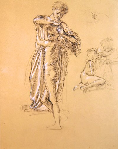 Study for Idle Fears (I), 1893 (krita på papper) av Edward John Poynter