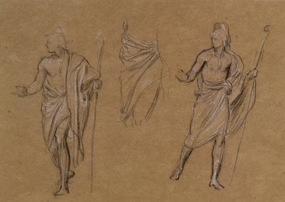 Studie av herdar, ca 1875 (krita på papper) av Edward John Poynter