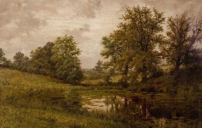 Damm nära Whittems Farm, nära Coundon, sent 1800-tidigt 1900-tal av Edward Junior Rudge
