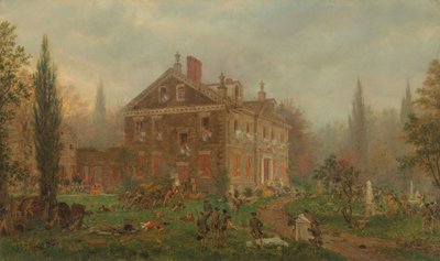 Attacken mot Chews hus under slaget vid Germantown, 1777 av Edward Lamson Henry